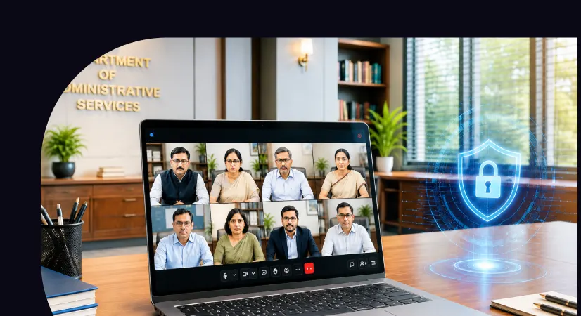 Secure government video session with data protection