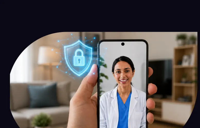 Encrypted patient video consultation on a phone